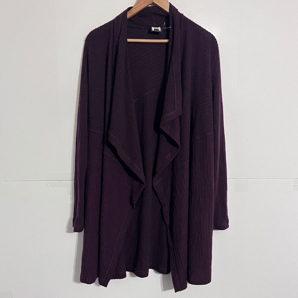 H By Bordeaux Womens Open Front Cardigan Size XS Dark Maroon Sweater Pull Over